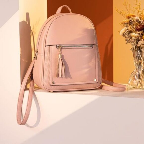 Handbags - Backpack Anti Theft with Secured Zipper Pink